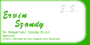 ervin szondy business card